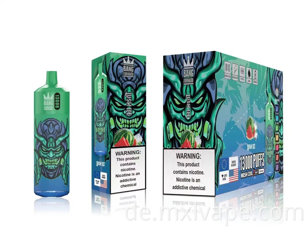 Original China Factory Randm Bang King Tornado führte E-Zigarette 13000 Puffs Einweg-Vape